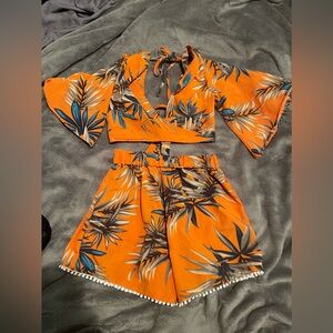 Tropical Orange Two-Piece Set
